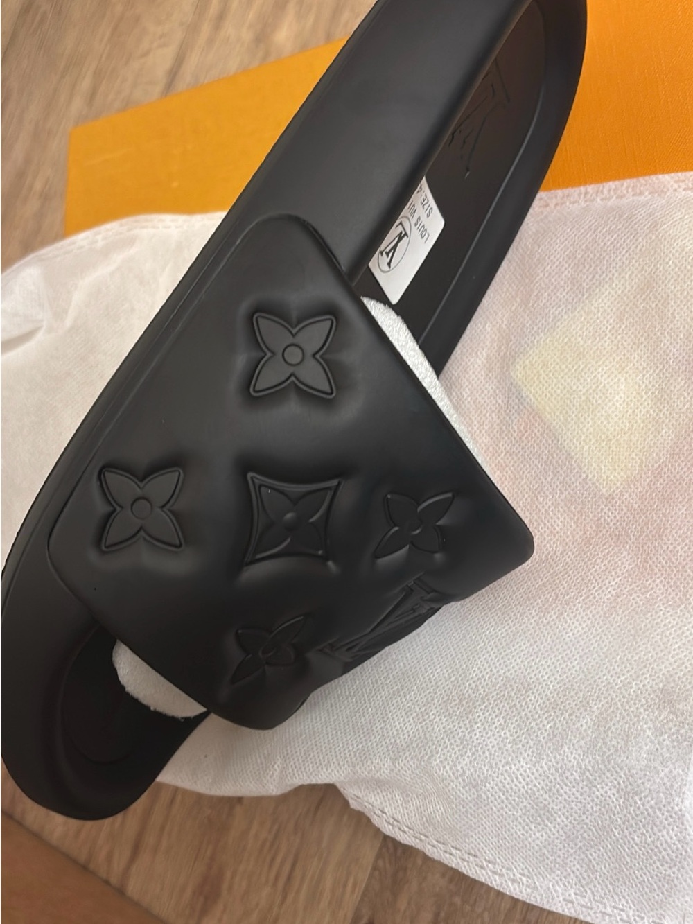 Louis Vuitton Waterfront Mule Black Slides with Box and receipts/accesories - Picture 3 of 6